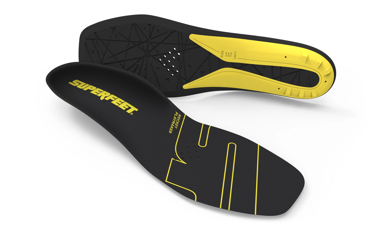  Superfeet's Hockey Playmaker Insoles against a white background. 