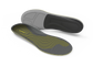 Gray and black shoe insole with yellow accents  and Superfeet branding on a white background